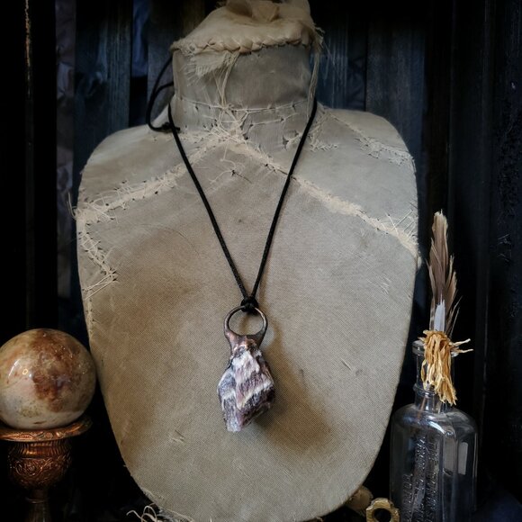 Chevron Amethyst Electroformed Necklace - Picture 8 of 8